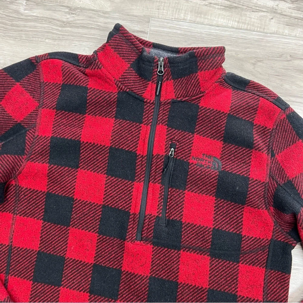 The North Face Men’s Novelty Gordon Lyons ¼ Zip Fleece Shirt Size L Red Black